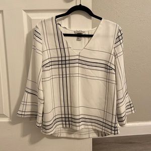 Flared Sleeve V neck Shirt